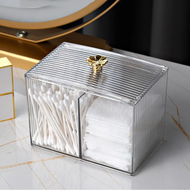 

High Quality Cotton Pad Holder Makeup Organizer Storage Box Makeup Cotton Swab Box