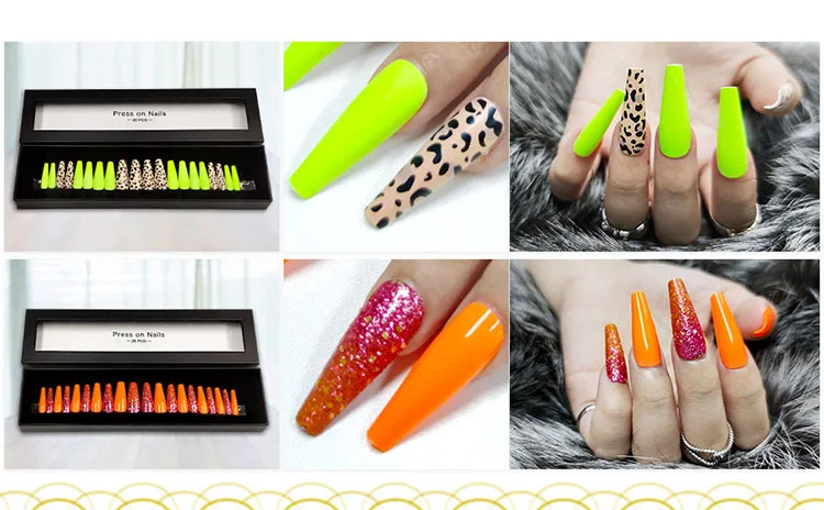 Packaging Box With Clear Window Press On Nail Art Nails Press On Luxury