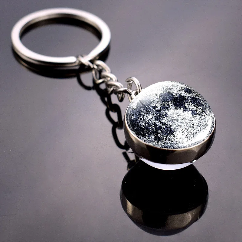 

Glowing In The Dark Solar System Planet Keyring Galaxy Nebula Moon Earth Sun Double Side Glass Luminous Ball Keychain Planets