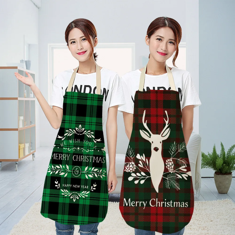 

Cotton hemp creative custom apron household dirty resistant sleeveless apron