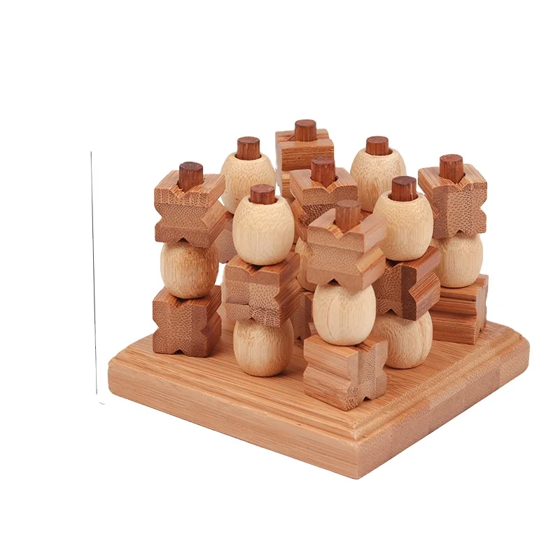 

Kids 3D Tic Tac Toe Games Wooden Classic Board Games Funny Educational Toys