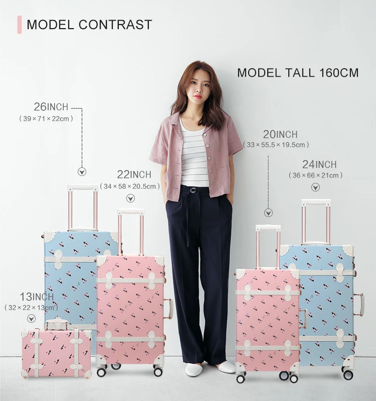 Wholesale New Design Pu Leather Vintage Suitcase Sets Rolling Trunk Trolley  Case Bag Retro Luggage For Kids From m.