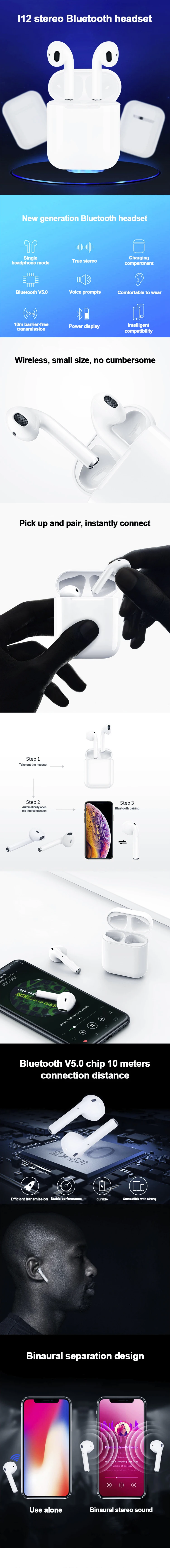 Smart Wireless Phone Headphones Magnet BT 5.0 True Wireless Sport Blue Tooth In Ear Earbuds Earphones with Charging Case - ANKUX.COM