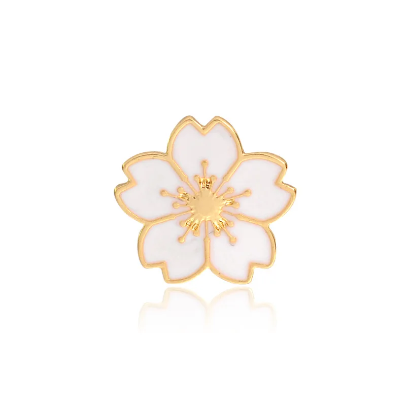 

Pandahall Enamel Sakura Flower Golden Creative Zinc Alloy Brooches, Mixed colors