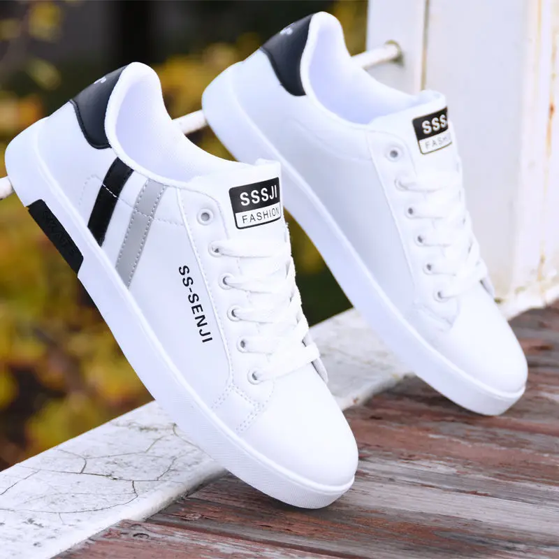 

2020 new warm PU leather shoes men's low-top Korean style trendy small white board shoes, Customerized