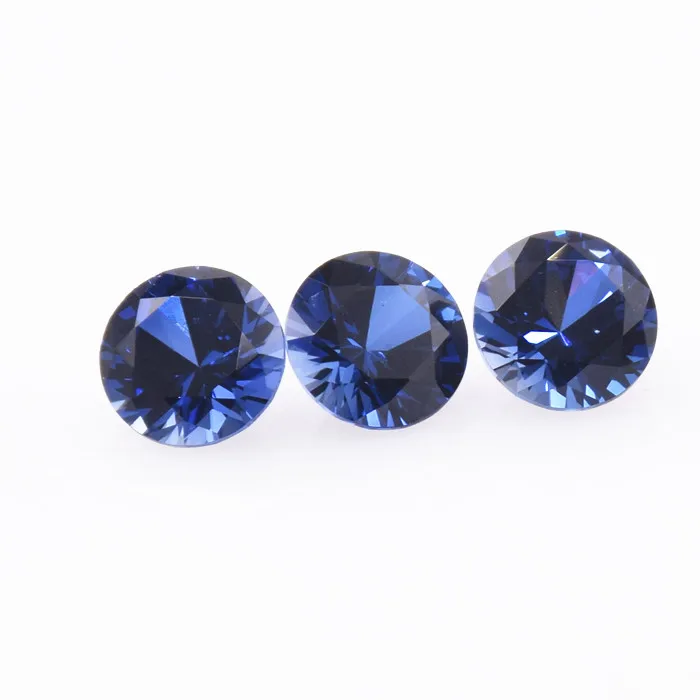 

factory sale 5A natural cut saphire round blue sapphire