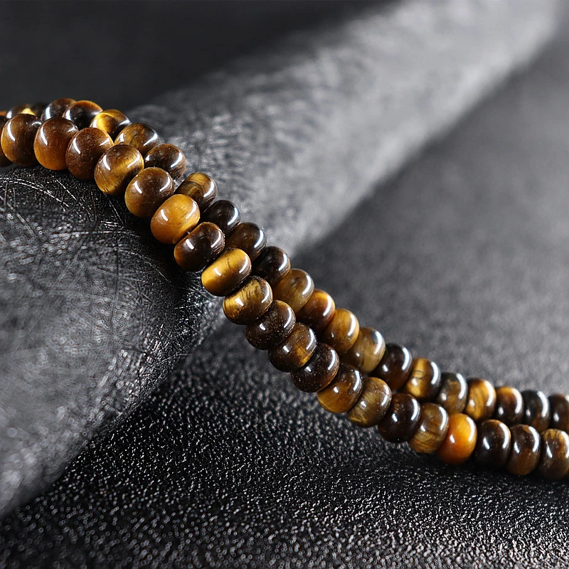 

Natural Tiger Eye Gemstone Abacus Rondelle Spacer Loose Beads for Jewelry Making Handcraft Necklaces Bracelet Earring DIY 15.5", 100% natural color