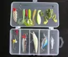 16pcs Fishing Lures Baits Tackle box Crankbaits Plastic worms Jigs Topwater Lures