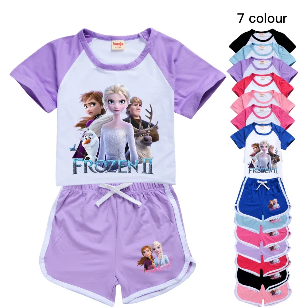 

100-170 Cartoon T-shirt Shorts Leisure Sports Suit 035