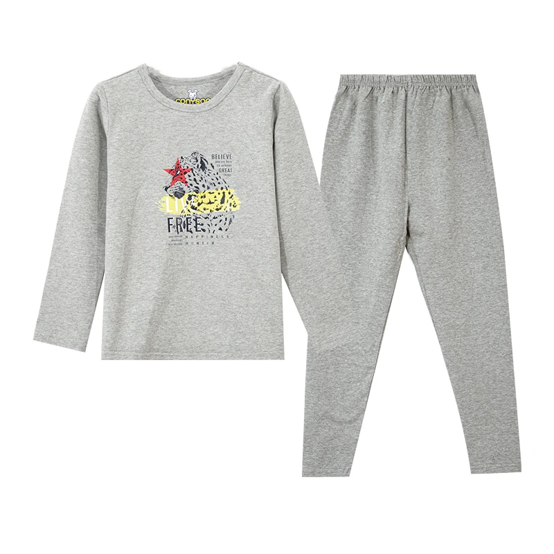 

High Quality Wholesale Teen Soft Long Sleeve Anti-Static Kids Cotton Sleepwear Pajama Sets