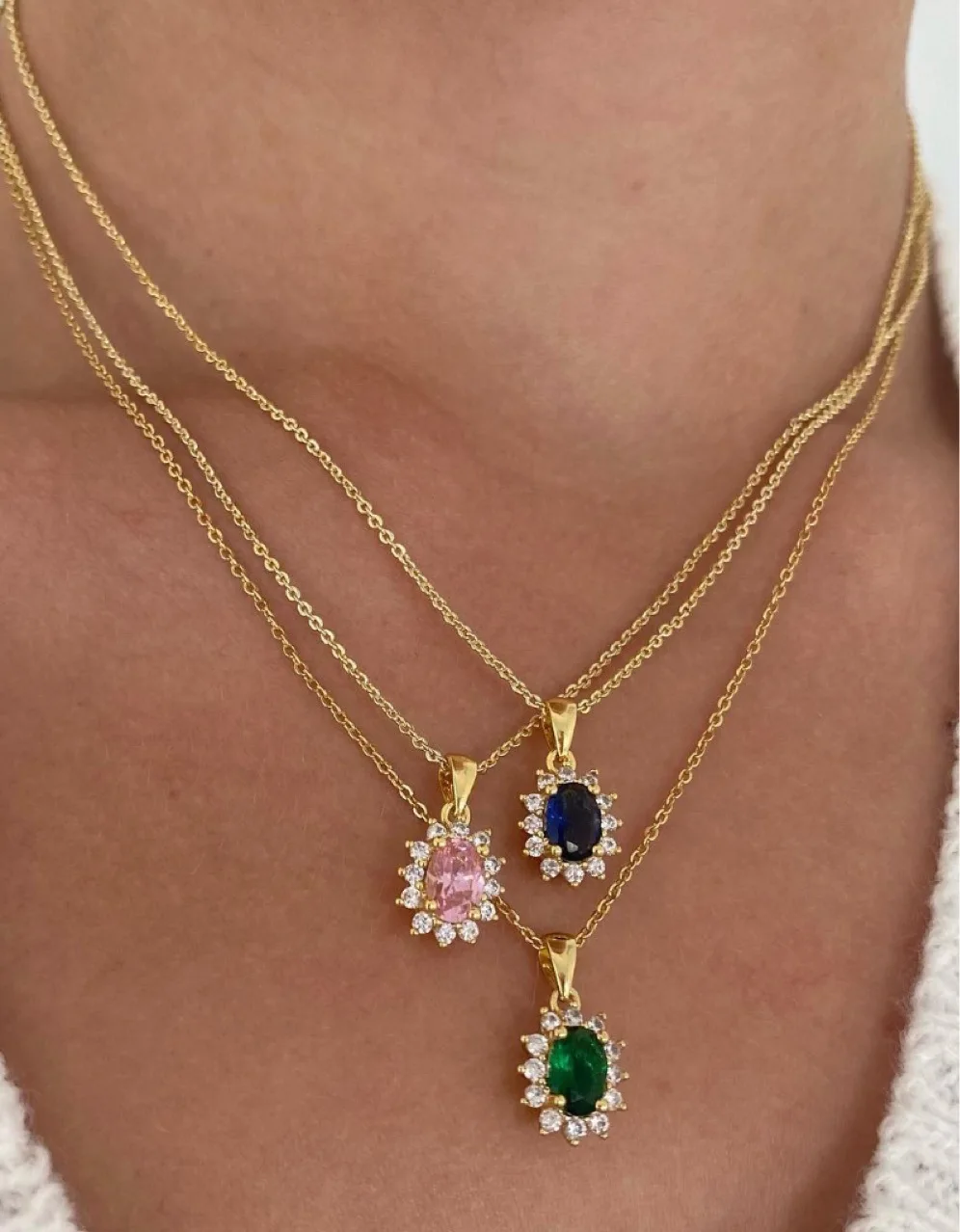 

Joolim Luxury 18K PVD Crystal Stone Zircon Stainless Steel Gold Necklace for Women Waterproof Tarnish Free Jewelry