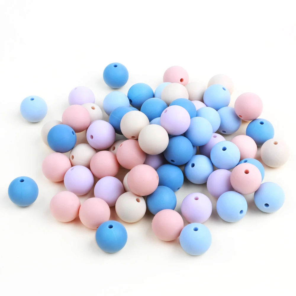 

Round Teething Food Grade Silicone Beads For Necklace Pacifier Chain