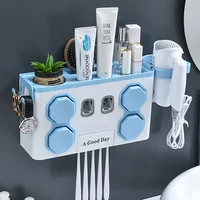 

China Manufacturing Cheap Wall Mounted Toothbrush Holder and Toothpaste Dispenser Combine