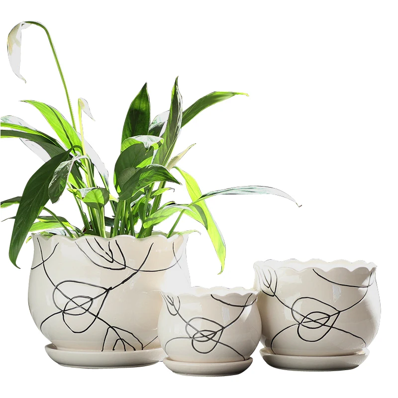 

Hot selling 3pcs ceramic flower pot set/Wholesale ceramic flower pot cheap price, As picture