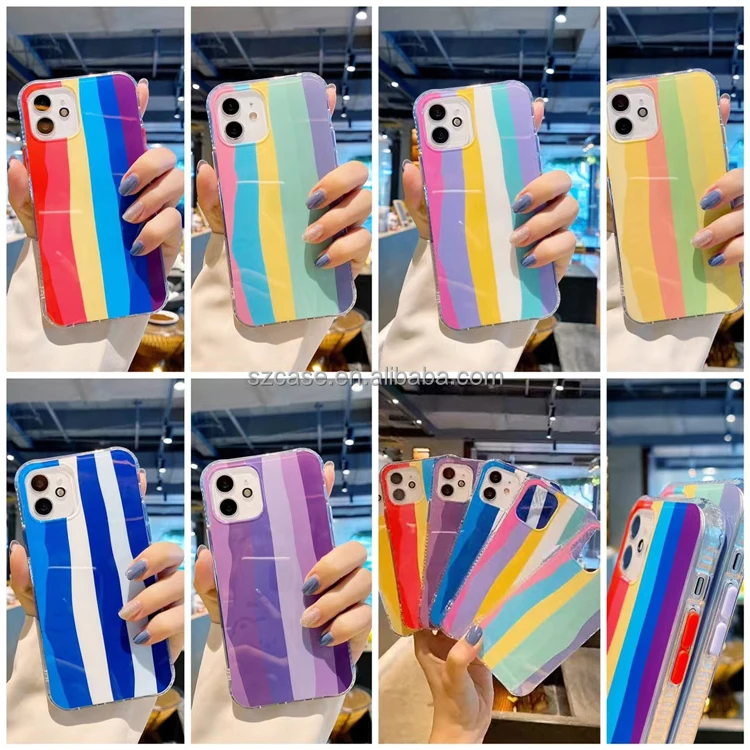 

Fashion Design Rainbow IMD Custom Color Printing Soft Hard TPU Cell Mobile Phone Back Cover Case For Huawei Y9 Prime
