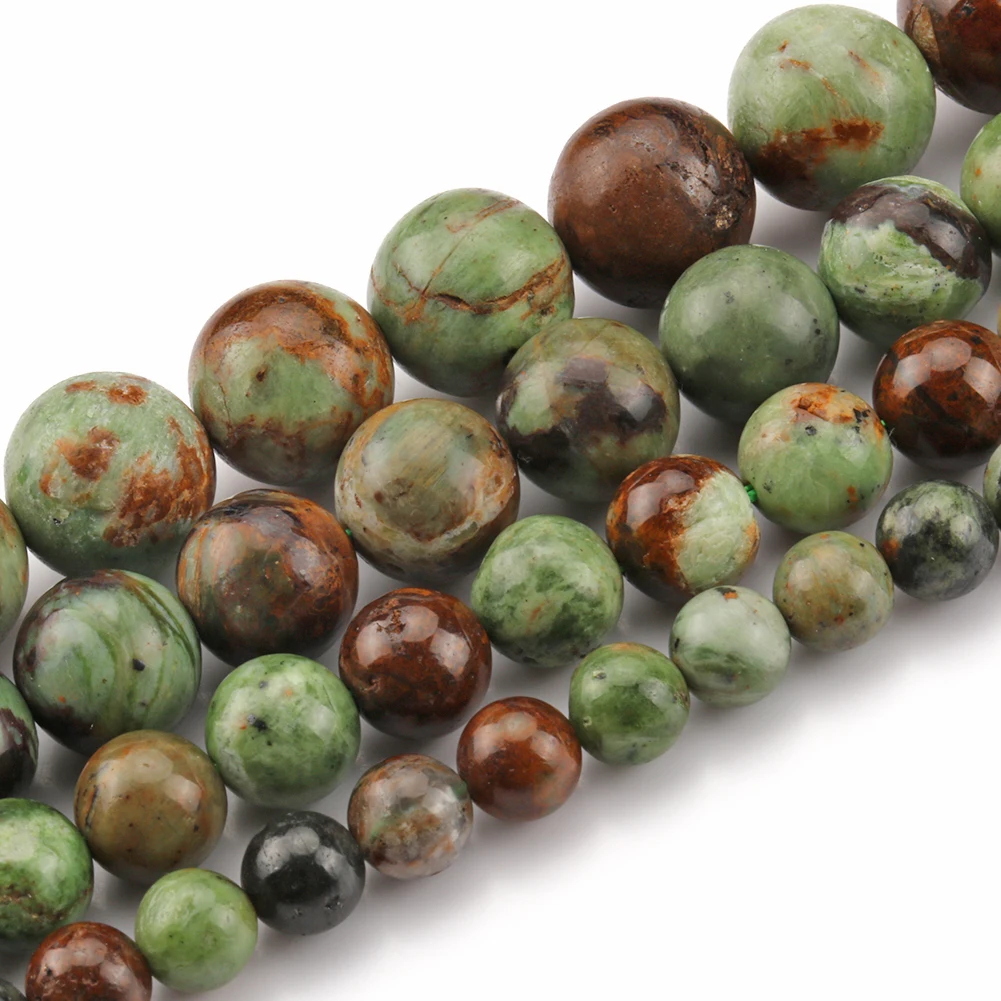 

Wholesale 6/8/10/12MM Round Green Opal Stone Beads for Bracelet Necklace DIY