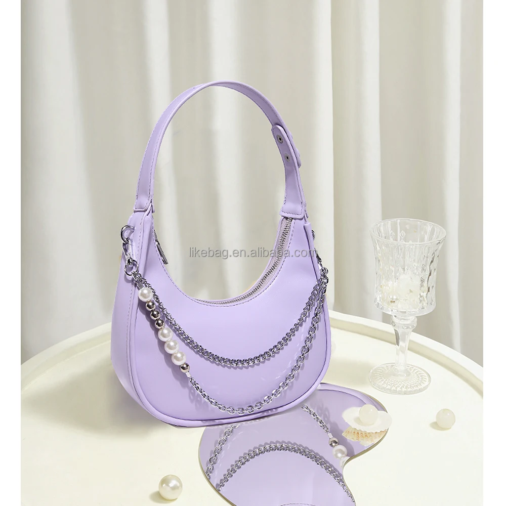 

LIKEBAG new fashion and luxury ladies hobo bag shoulder armpit bag pu leather pearl chain shoulder handbags messenger bag