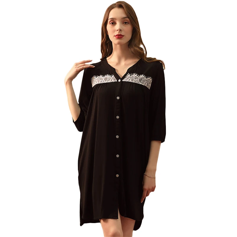 

Plus Size casual Pajama Dress Women Sleepwear Soft and Comfortable Fabric