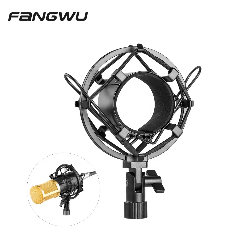 

China Wholesale Absorber Mounting Shock Mount With Pop Fiter Microphone Holder, Black