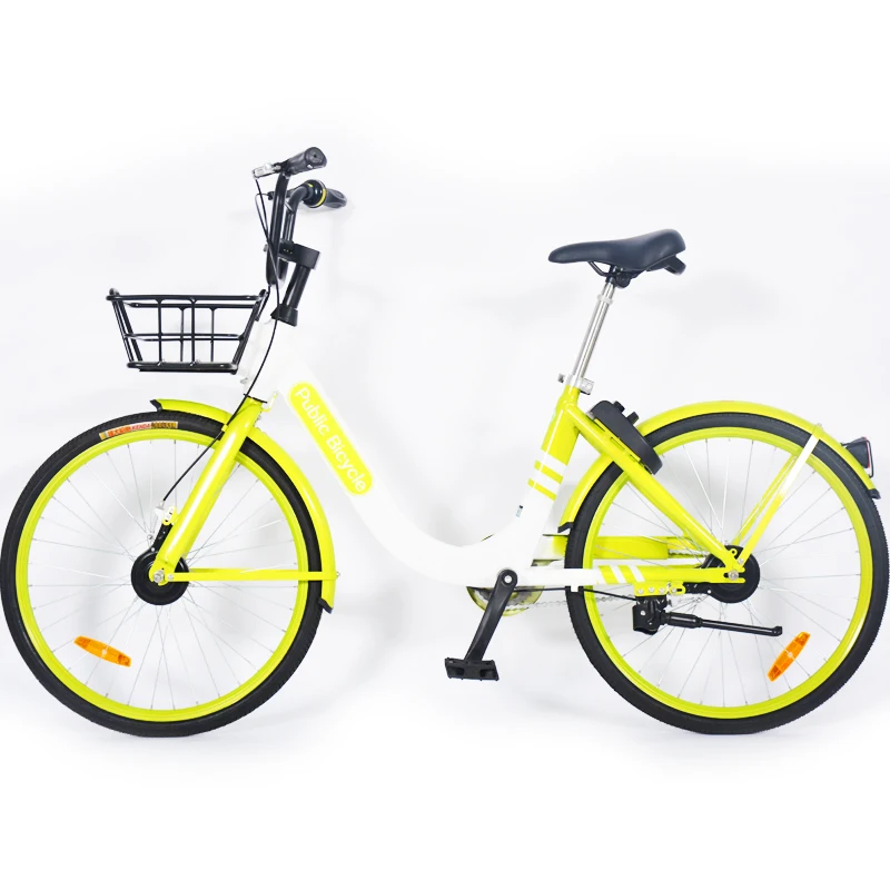 

24 inch aluminum alloy frame anti-theft screw solid tyres ofo GPS smart locker dockless sharing bike, Customized