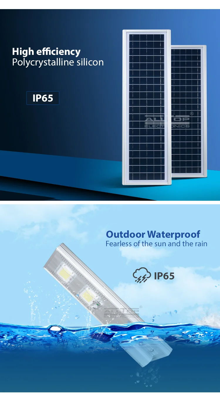 ALLTOP High brightness ip65 outdoor solar charge controller 60w 120w 180w all in one solar street light