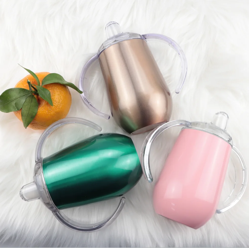 

Double walled baby feeding bottles sippy cup stainless steel with double handle sippy cup, Mix