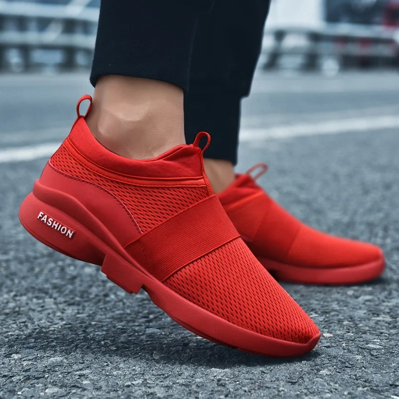 

Supplier Custom Plus Size Zapatos Hombre Rojos Hommes Fashion Mesh Sneakers Casual Shoes Men, Red/black/white/grey