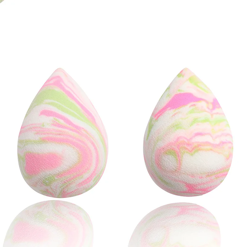 

Shenzhen factory multicolor latex free makeup blending sponge applicator mixed color marble beauty cosmetic blender sponge, Customized