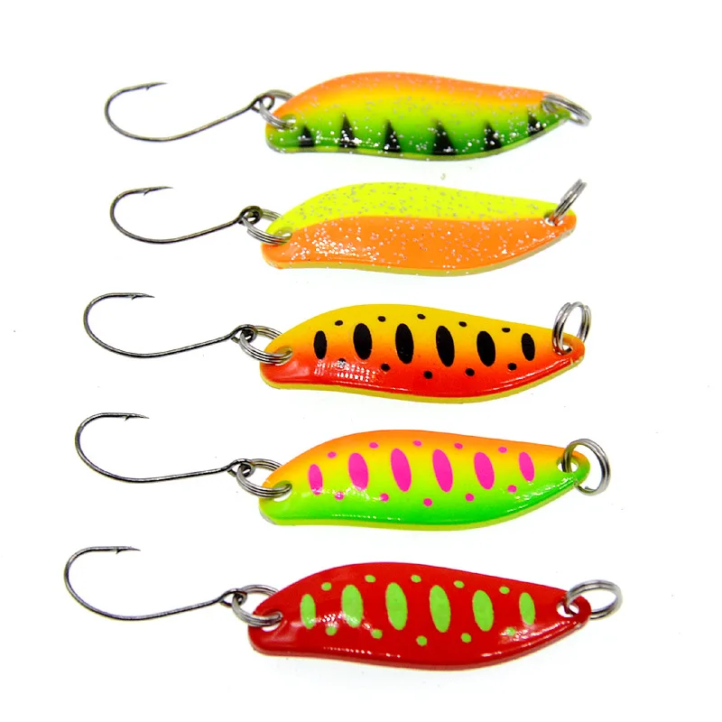 

trout Fishing Lure baits spoon hard lure 3.5g double color artificial baits, 6 colors