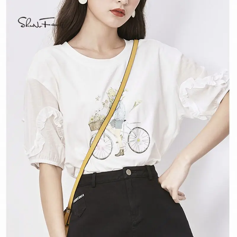 

Wholesale Summer Women's T-shirt Fashion O-neck Loose Casual Short Sleeve Ladies T-shirt Girls Popular Design T-shirt, Picture color