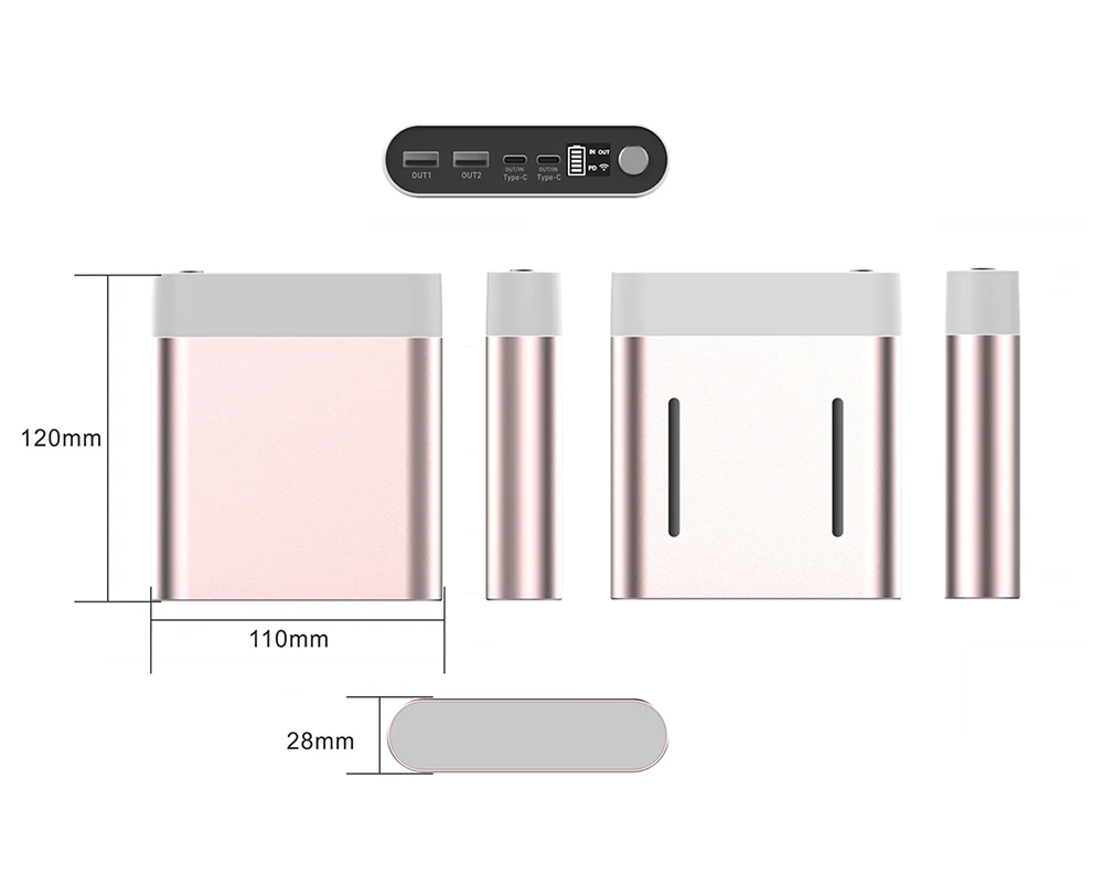 20000 mah graphene 74WH battery pack pd100W fast charging usb type C QC 3.0 quick charging laptop qi wireless power bank - ANKUX.COM