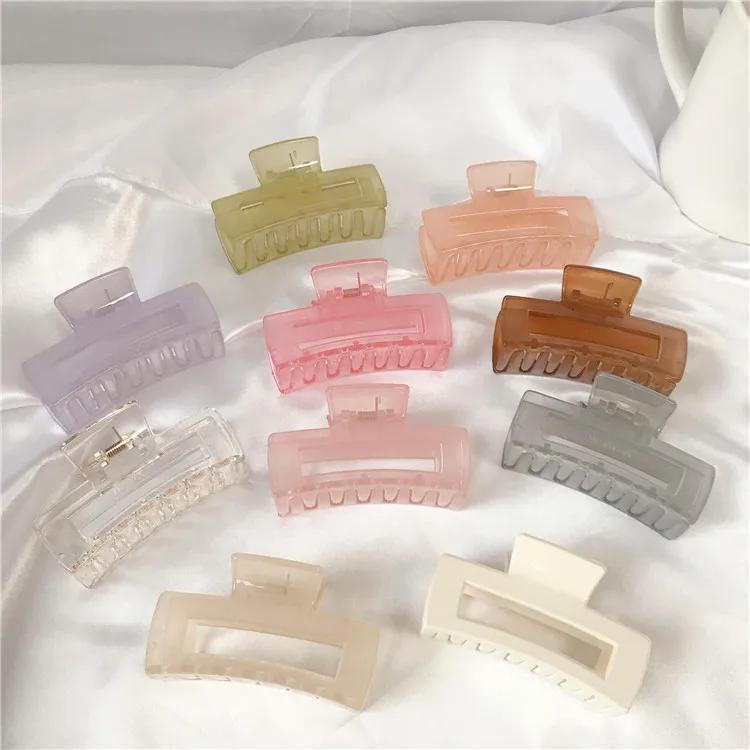 

1Pc Korean Solid Hair Claws Elegant Clear Acrylic Hair Clips Hairpins Barrette Headwear for Women Girls Hair Accessories Gifts, Mix colors