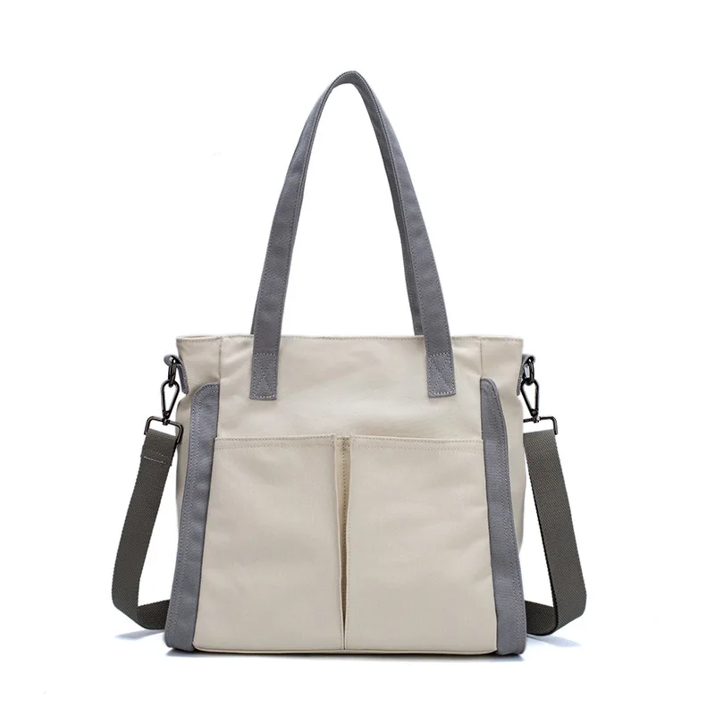

Canvas bag women's Single Shoulder Messenger Bag Large Capacity contrast canvas bag Single Shoulder Handbag, Customizable