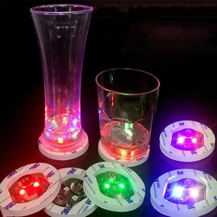 

Bar Party 3M Mini Night Light Support Logo Custom RTS Order Drink LED Luminous Coaster, Red . green . blue . yellow . orange . pink . white .