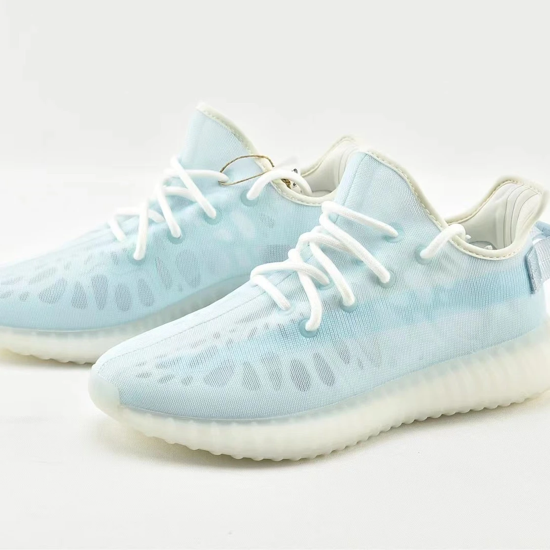 

top quality yezzy splv mono ice blue casual shoes yeezy 350 V2 big size mono clay mist cinder walking sneakers