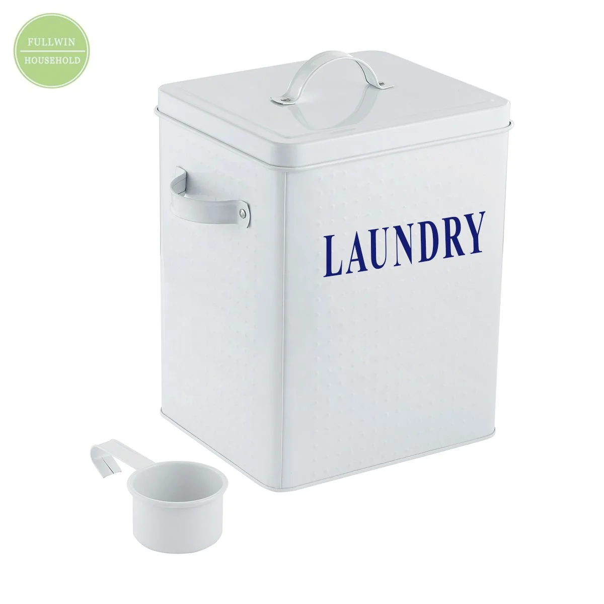 

Metal Vintage Laundry Powder Storage Tin Laundry Bin For Household