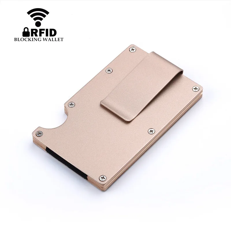 

RFID Mini Slim Wallet Money High Quality Metal Mini Money Credit Card ID Holder