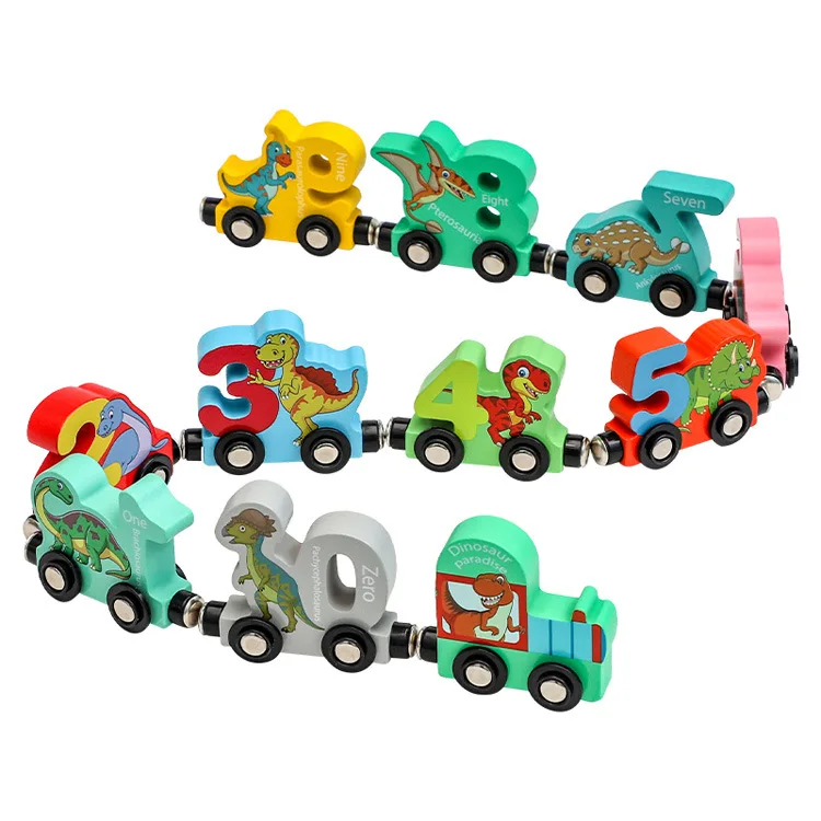 

Children's Educational Wooden Magnetic Digital Train Set Tractor Kid Building Block Wooden Toys Assembly Tractor Building Blocks