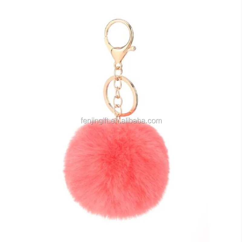 Fyearfly DIY Pom Pom Keychain,12 Pcs DIY Pom Pom Bright Colors Soft Fluffy  Pom Pom Balls for Knitted Hats Bags Keychain Decoration