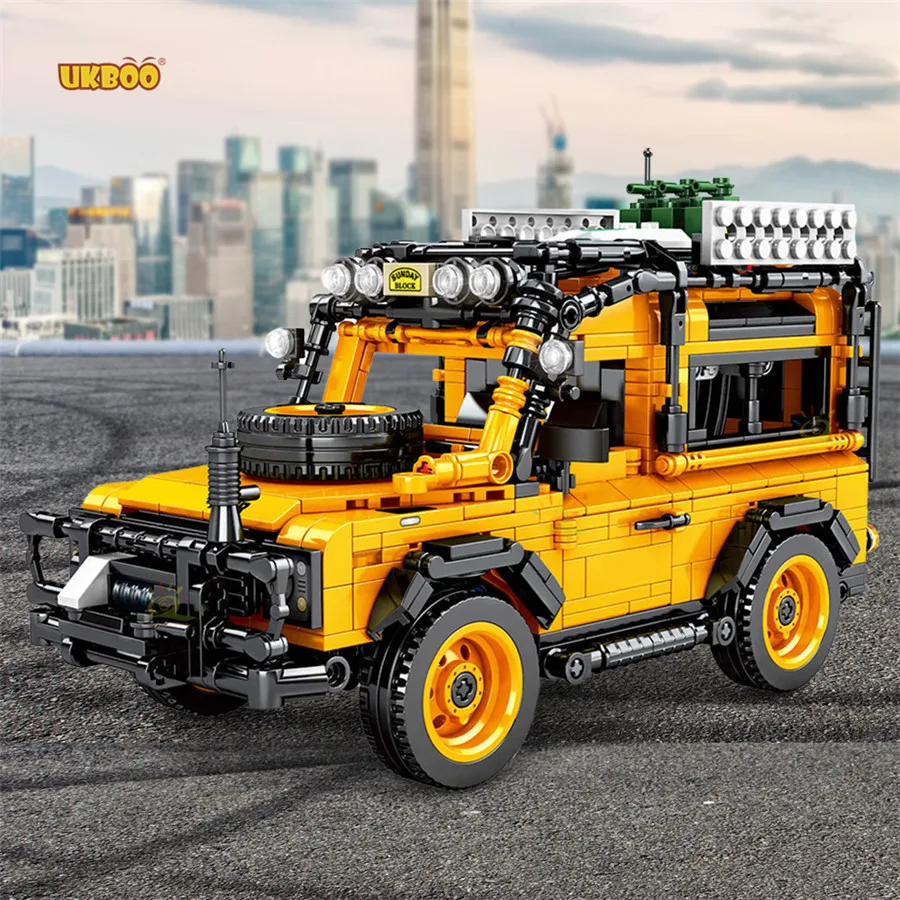 

UKBOO Free Shipping 1053PCS Pull Back D90 New Off-Road Vehicle Land Car Building Blocks Toys Technic MOC Bricks Boy