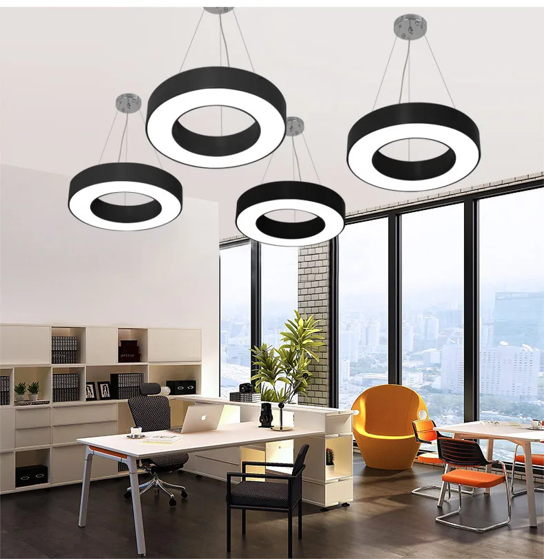 Black acrylic ring chandelier pendant lamp round chandelier modern pendant lighting