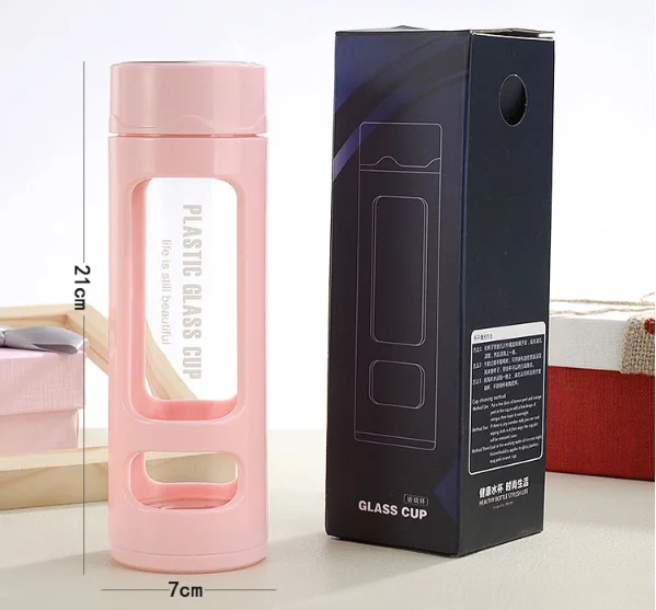 

new anti-fall platic sleeve double wall tea infuser crystal clear borosilicate glass tumbler inner water bottle with tea filter, Customized glass cup with lid