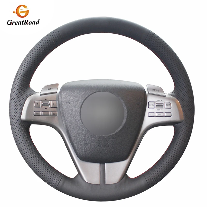 

Black Artificial Leather Hand Sew Wrap Steering Wheel Cover for Mazda 6 Atenza 2009 2010 2011 2012 2013