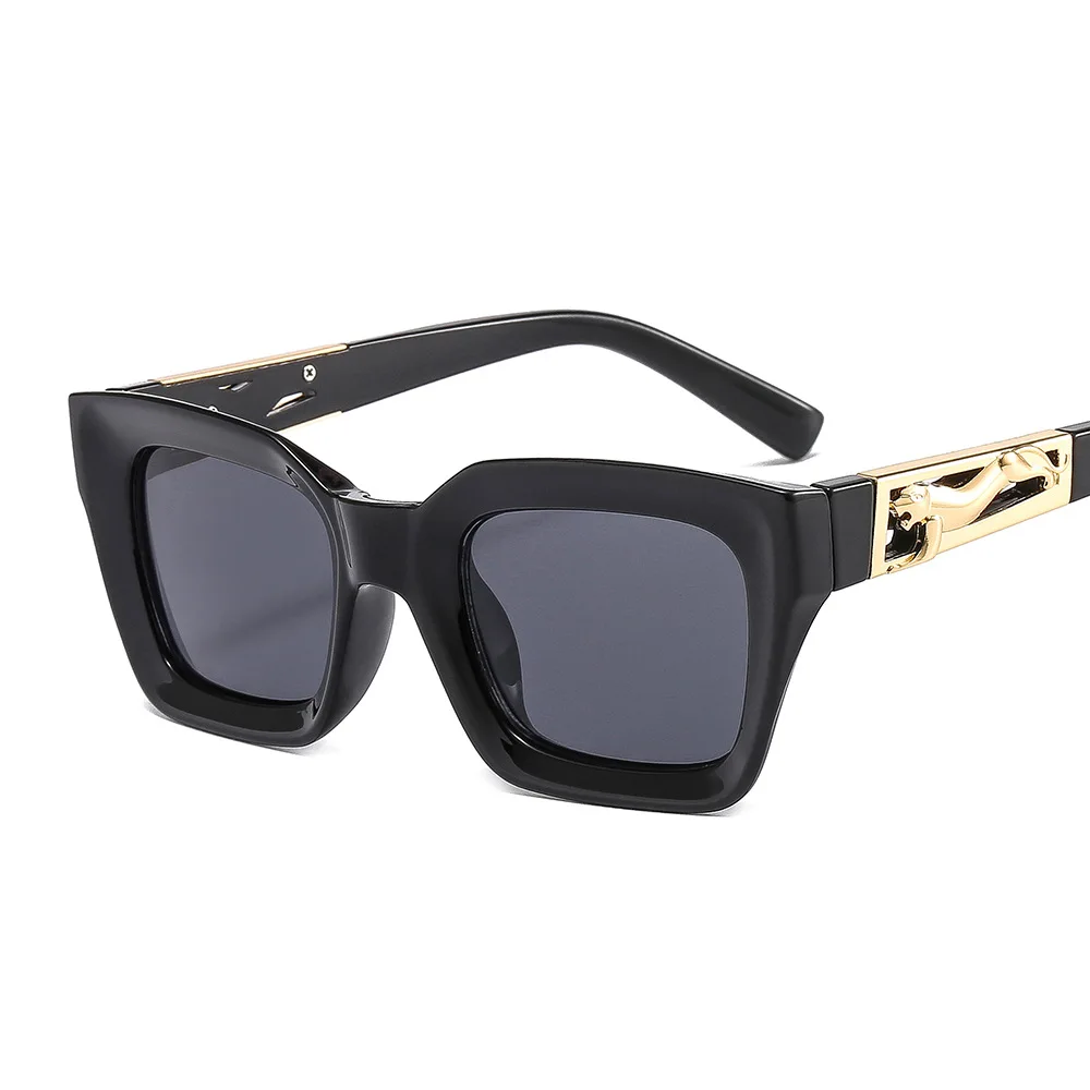 

Square Frame Men And Women Modern Sun Glasses Cheetah Embellished Sunglasses Fashion Sunglasses