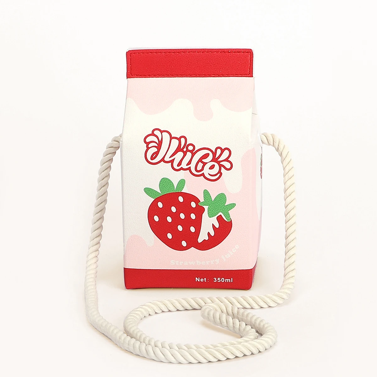 

latest design CuteBig red milk carton Messenger Crossbody Bag pvc Leather Small Clutch handbags kids