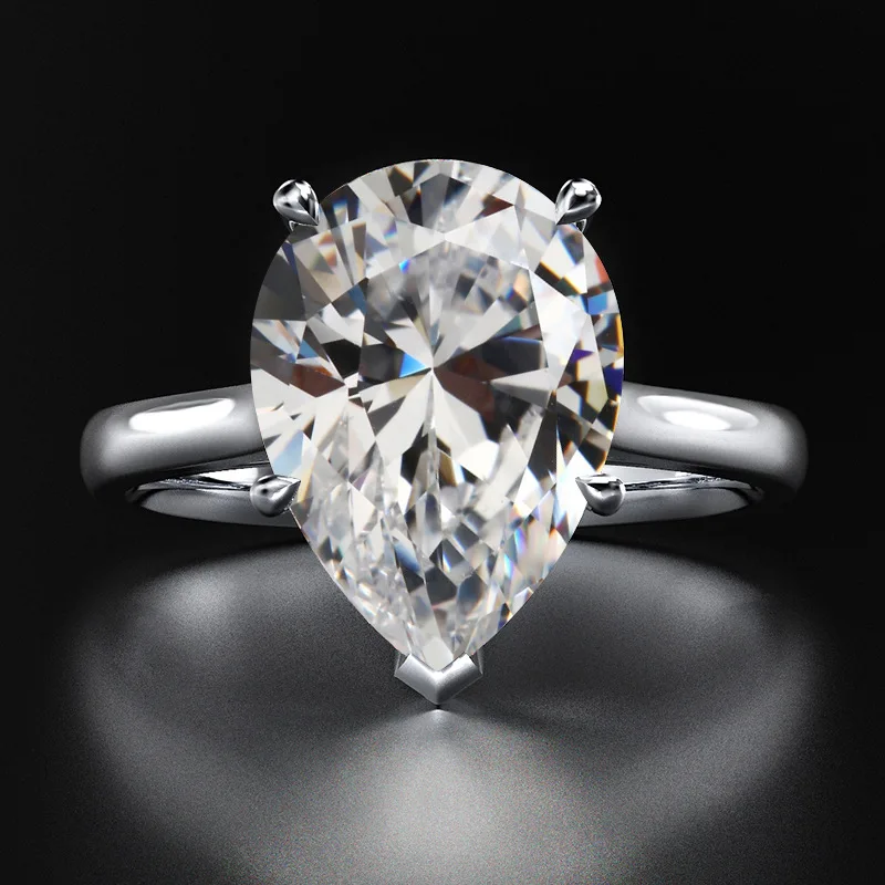 

China wholesale jewelry Gold Platgd 18K gold Plated Thin Ring With drop CZ Ring for women jewelry, Picture