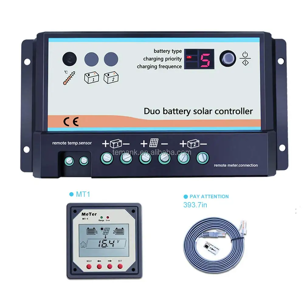 Epever 20a Dual Battery Solar Charge Controller,12v 24v Auto For Rvs