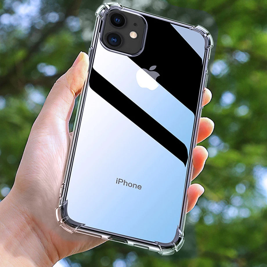 

Transparent Shockproof Soft Silicone Case for iPhone 12 11 Pro Max X XR XS 8 7 6 6S Plus SE 2020 Case 360 Silicone Protect Cover