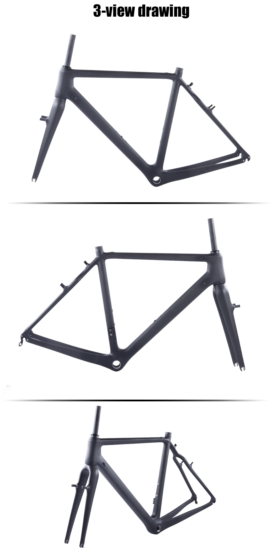 Bike Frame Carbon Fixed Gear Disc Brake Bsa Carbon Bike Frameset Aero