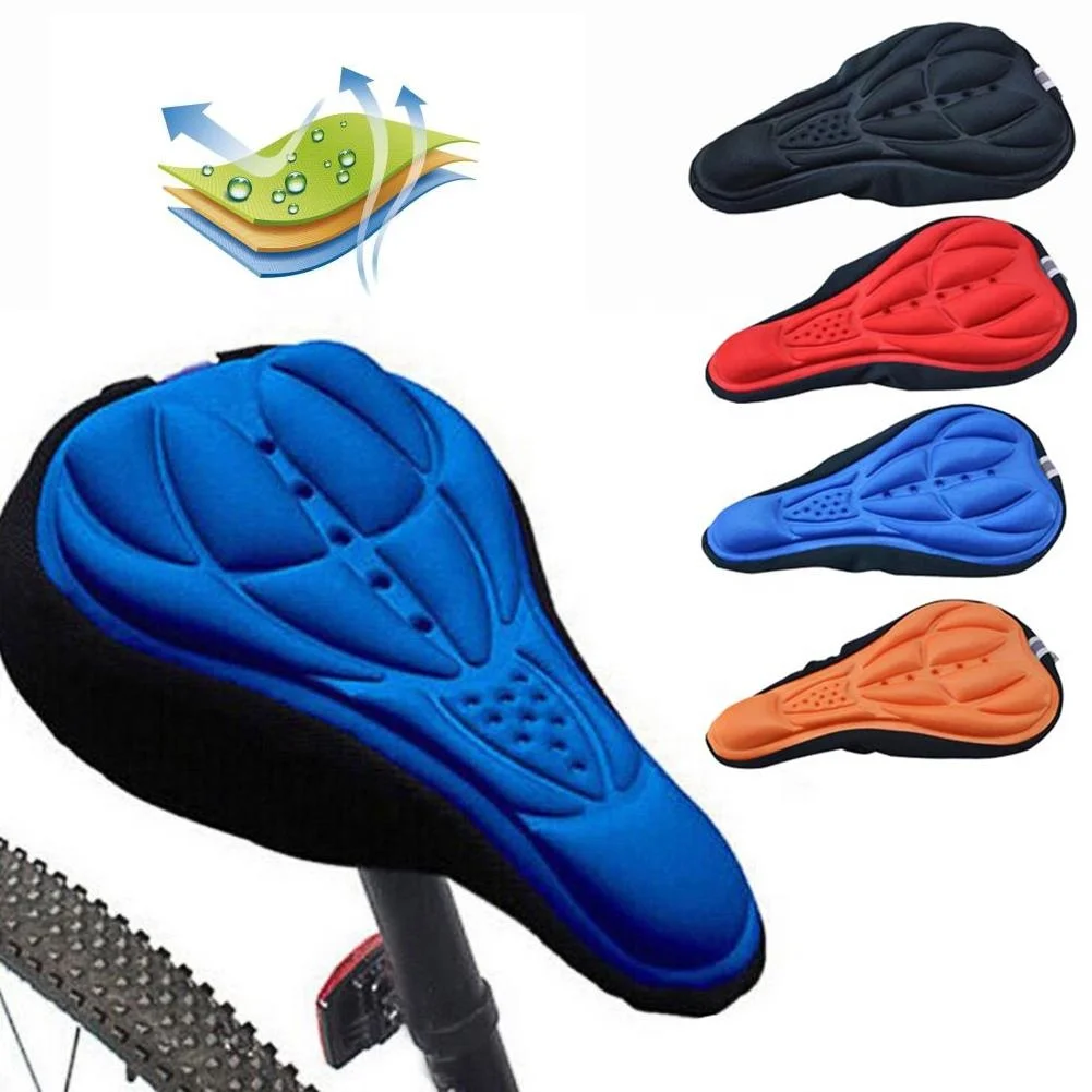 

Ultra Soft Silicone 3D Gel Pad Cushion Cover Bicycle Saddle Seat MTB Mountain Bike Cycling Thickened Extra Comfort 4 Colors, Black, blue, red, orange